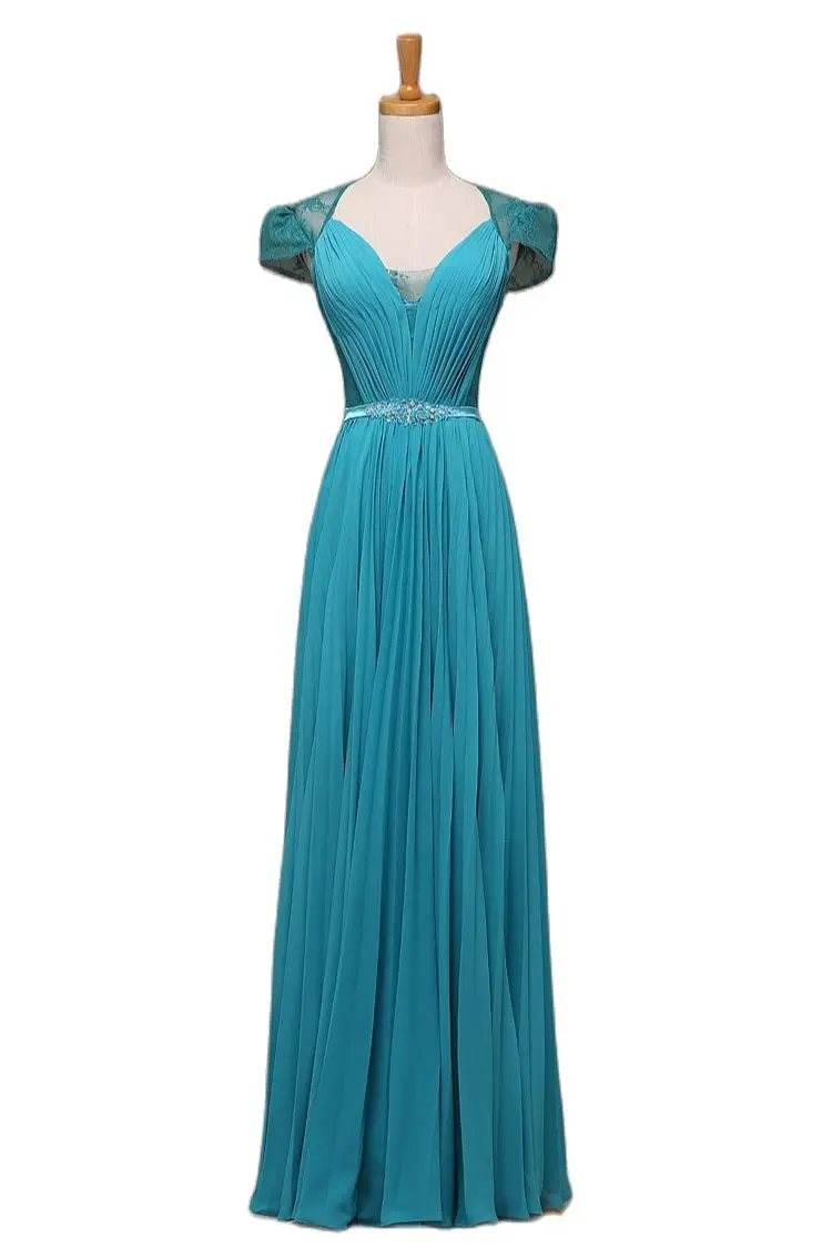 Saudi Arabia A-Line Short Sleeves V-Neck Floor-Length Plus Size Mother of the Bride Dress Beading Sashes 2021 Evening dresses | Свадьбы и