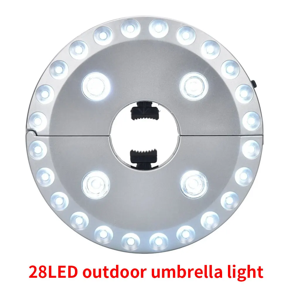 

Umbrella Pole Light Umbrella Pole Lamp Umbrella Night Lamp Portable Durable 28LED Silver Patio Yard Emergency Lights Garden