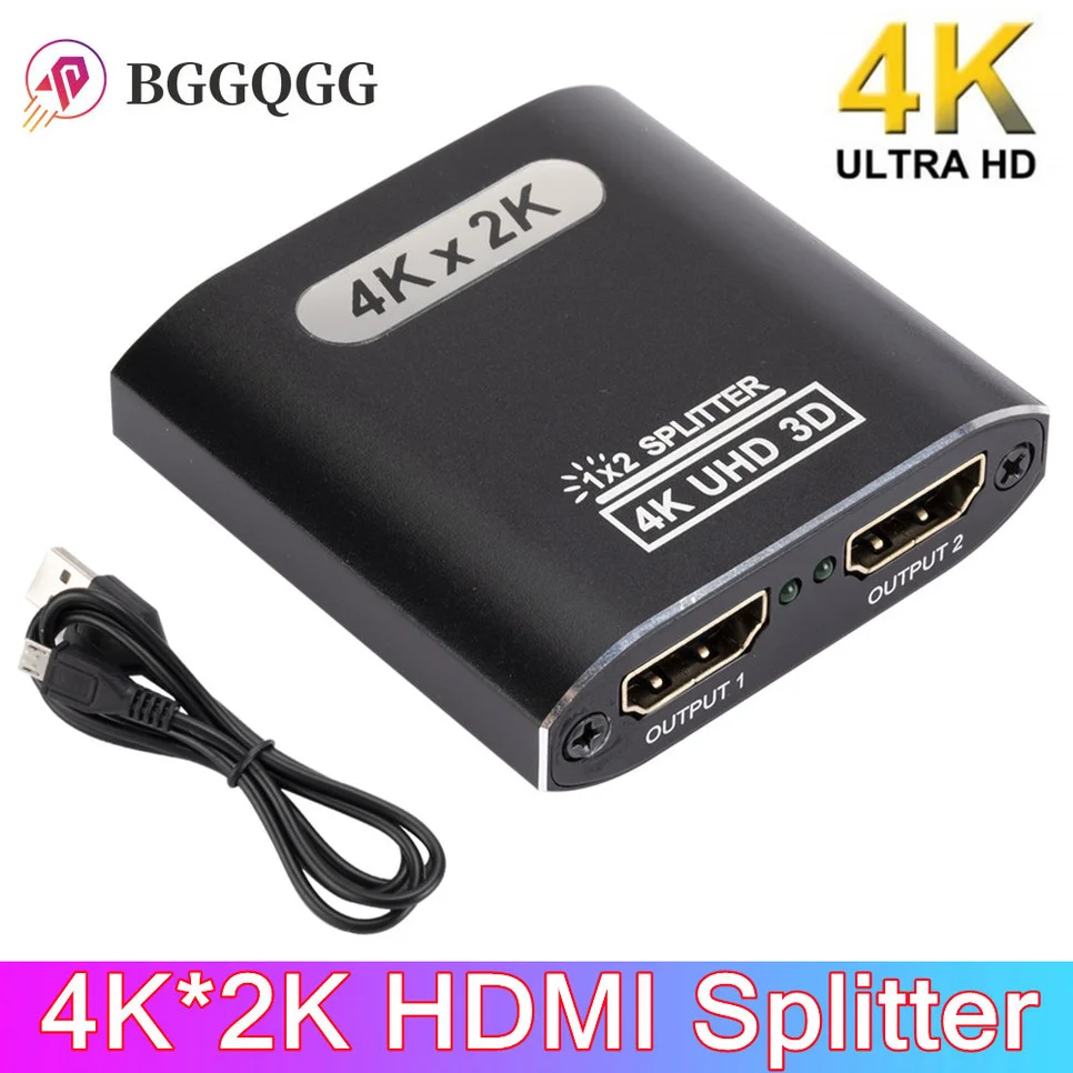 

Сплит-тер BGGQGG 4k HDMI Full HD 1080p видео HDMI-совместимый коммутатор 1x2 сплит 1 в 2 выход для HDTV DVD