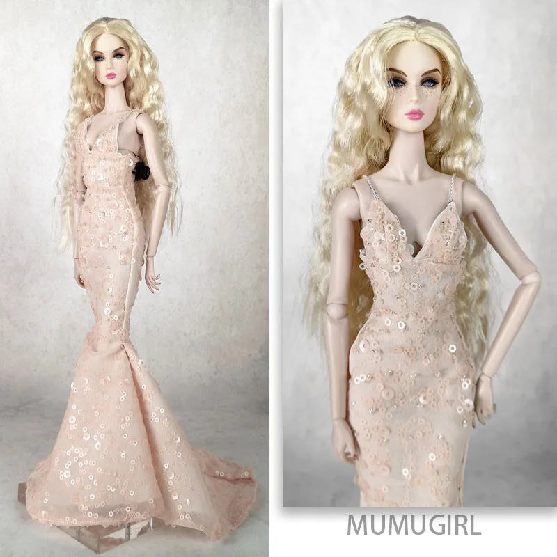 T02-X506-3 Blyth st Doll clothes 1/3 1/4 bjd 1/6 dolls Accessories custom made Pink sequin Camisole dress 1pcs | Игрушки и хобби