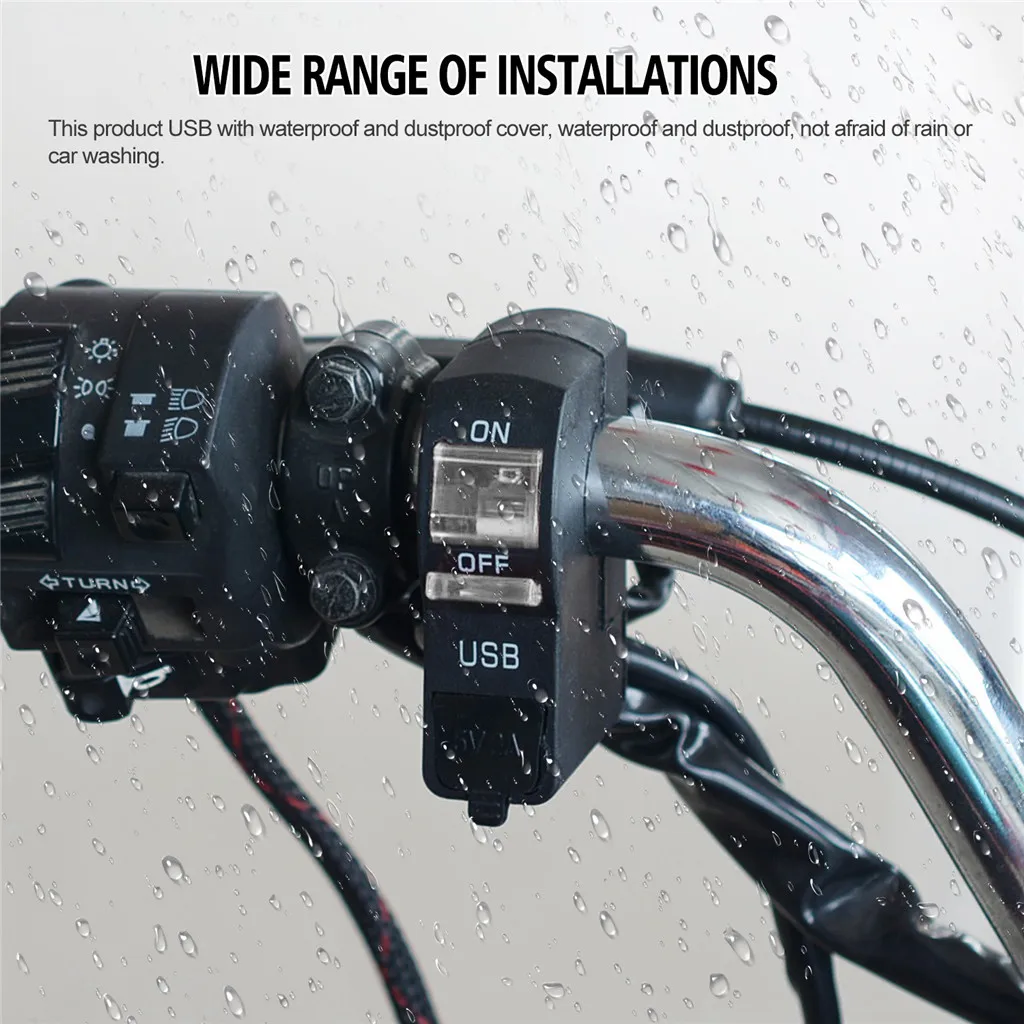 Мотоциклетный комплект 12 В автомобильная USB розетка водонепроницаемое