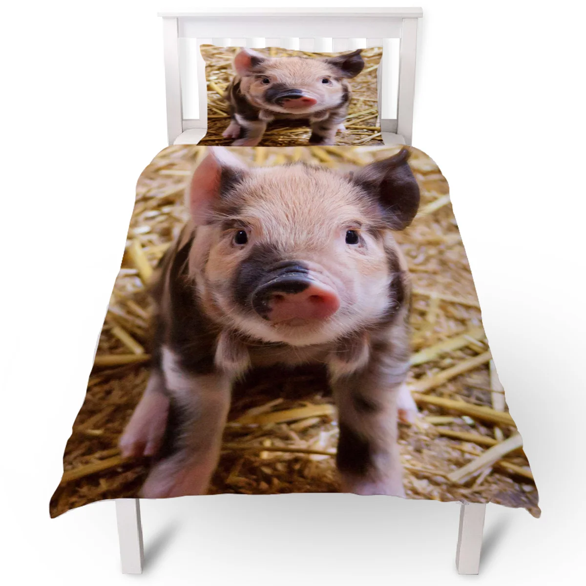 Маленький чёрный футляр с рисунком поросёнка который животных Пододеяльник