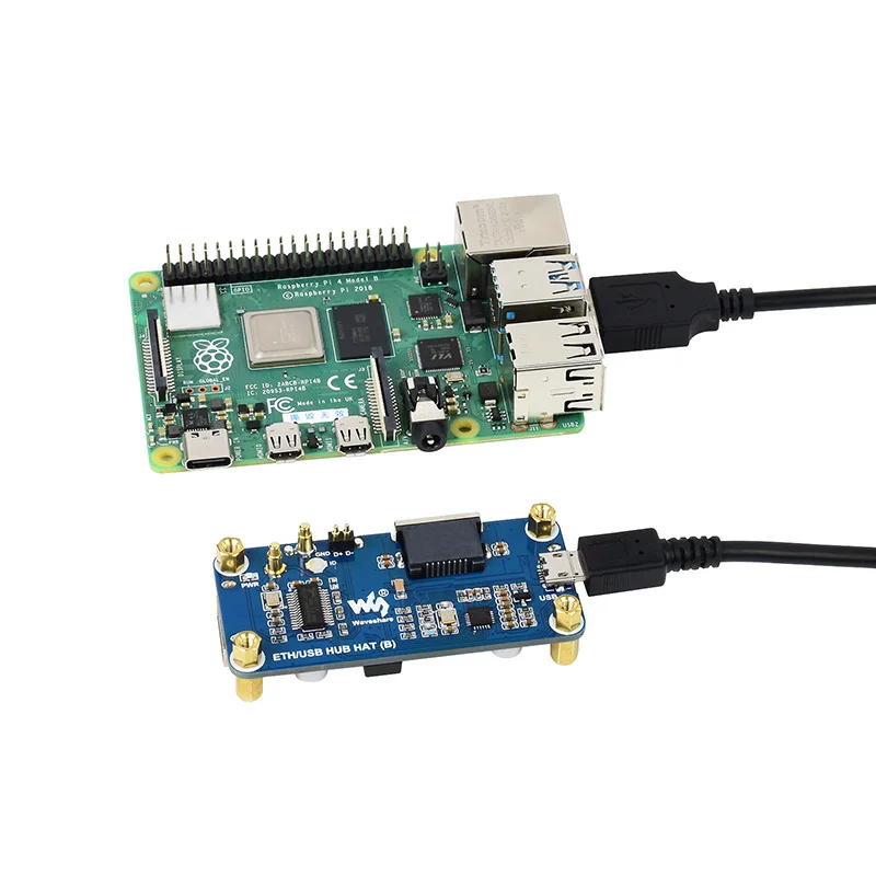 Waveshare Ethernet/usb-хаб HAT (B) для серии Raspberry Pi 1x порт Ethernet RJ45 3x USB s | Компьютеры и офис
