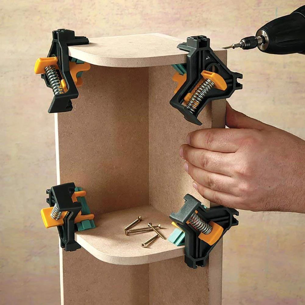 1/4PCS 90 Degree Right Angle Clamp Fixing Clips Picture Frame Corner Woodworking Hand Tool Clamps Pipe | Обустройство дома
