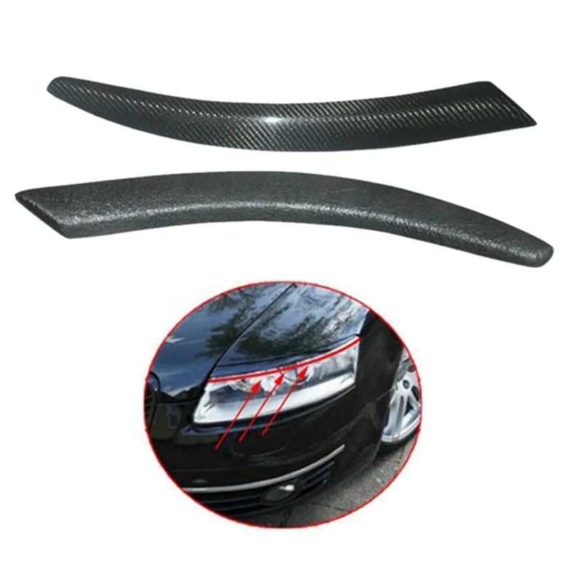 

Carbon Fiber Car Headlight Eyebrow Cover Trim Sticker Head Light Lamp Eyelid For- A6 C6 2005-2011