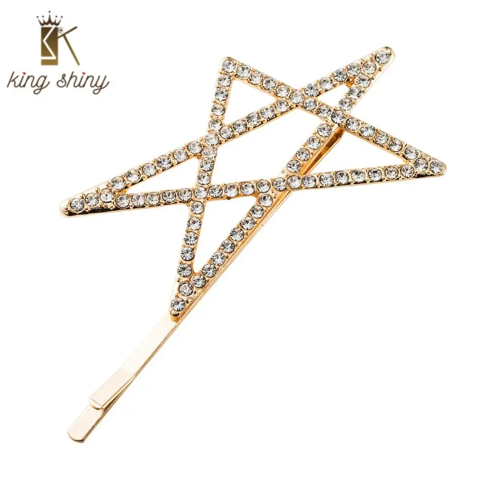 

Korean Trendy Full Rhinestone Star Hair Clip Luxury Flash Crystal Hair Clip Bridal Wedding Hair Barrettes Woman Hair Accessories