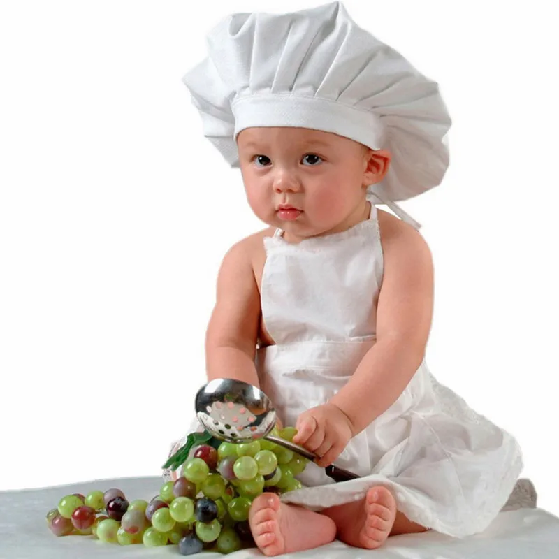 

1 set Cosplay Costumes Infant Toddler Boys Apron Cotton Cook Costume Baby photo photography