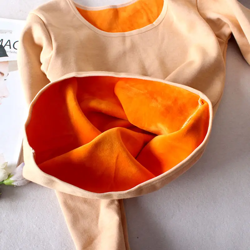 Женская утепленная хлопковая футболка с длинным рукавом и круглым вырезом |