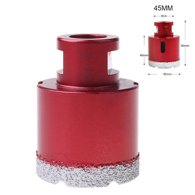 

6-75mm M14 Vacuum Brazed Drill Bit High Hardness Less Resistance Hole Saw Cutter Opener for Marble Concrete Ceramic Tile C7AC