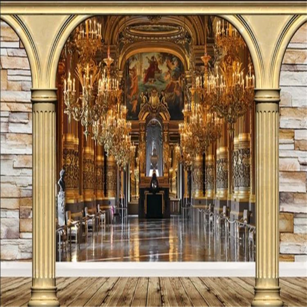 3D wallpapers European gold background wall 3d murals wallpaper for living room | Обустройство дома