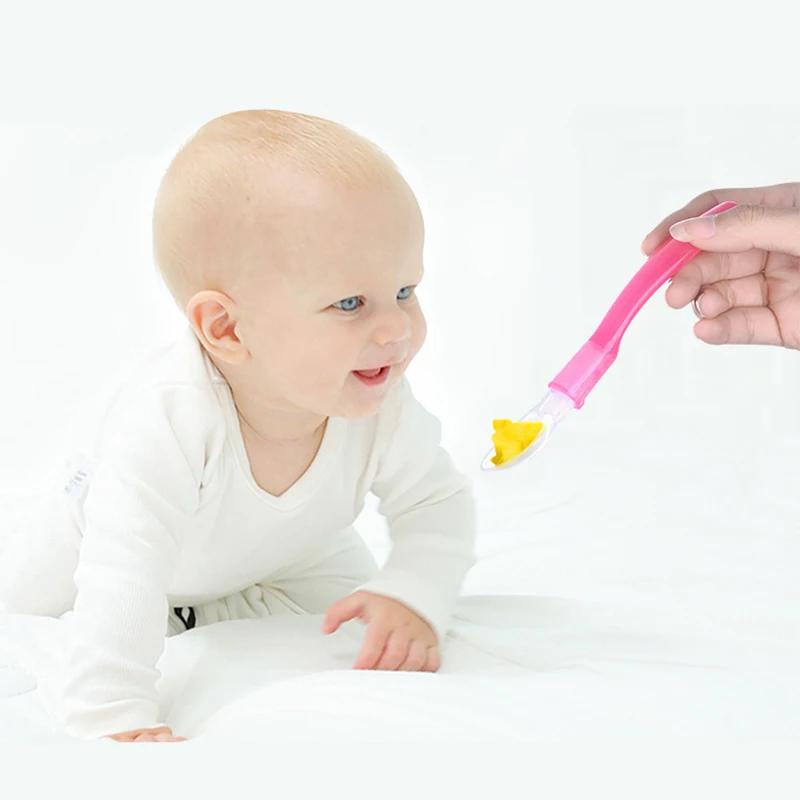 Ложка силиконовая мягкая для кормления младенцев ложка кормушка карамельного