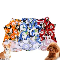 pet dog shirts clothes summer beach camp shirt vest pet clothing floral t shirt soft comfortable printed shirt pet supplies