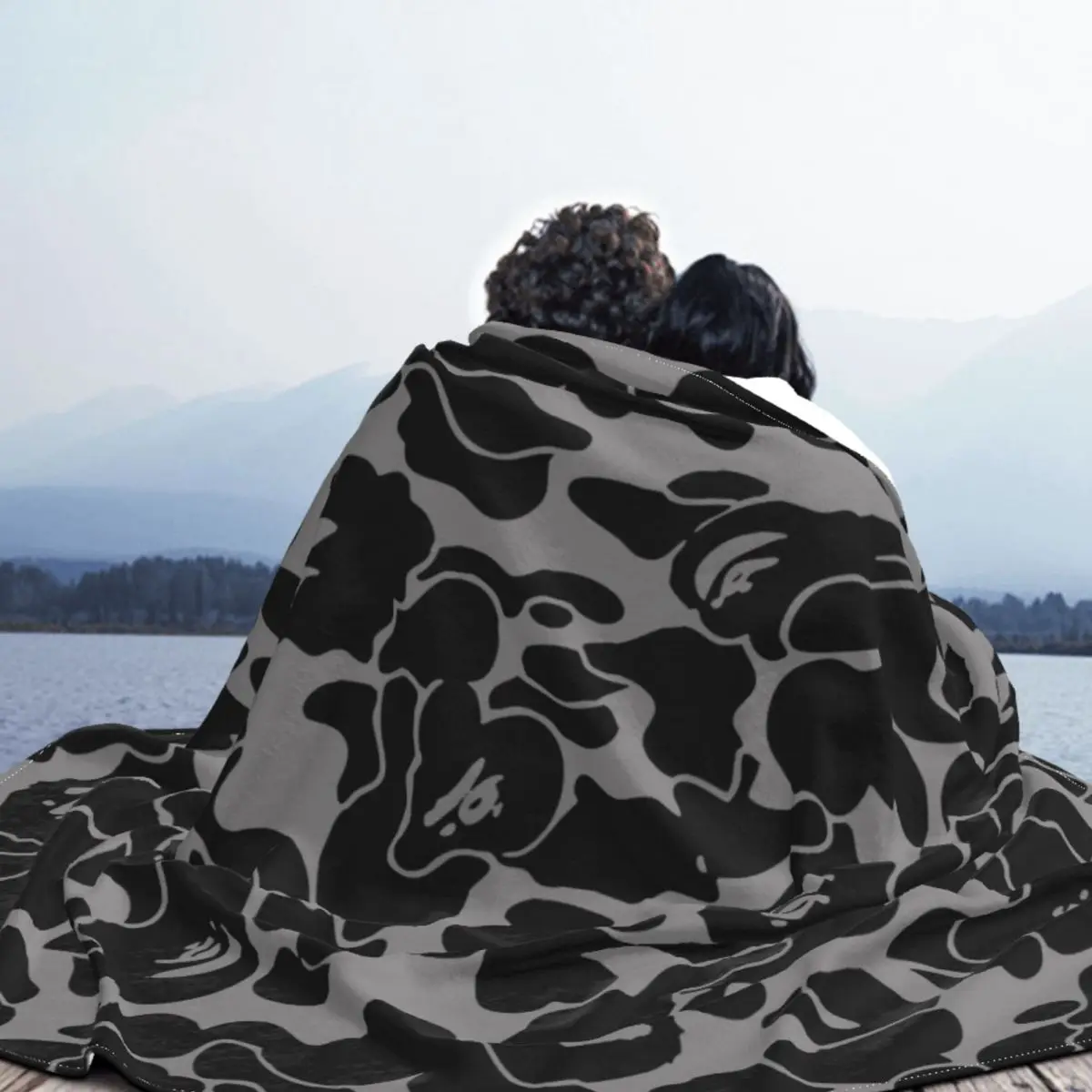 Камуфляжное одеяло Bape камуфляжное военное покрывало плюшевое мягкое флисовое