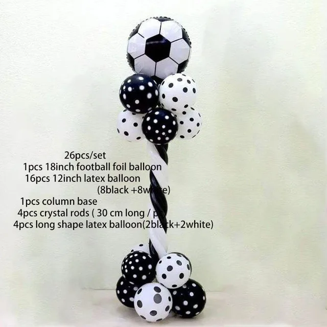 26pcs/lot 18inch Football Balloon Black White Latex Balloons Column Base Sticks Baby Shower Birthday Party Decoration Supplies - Цвет: Насыщенный сапфировый