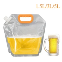 1 535l foldable beer bag transparent stand up plastic juice milk packaging bag outdoor camping hiking portable water bags