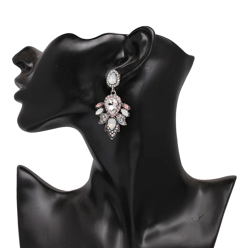 Luxurious ethnic women earrings with Rhinestone jewelry alloy earring glas accessories | Украшения и аксессуары