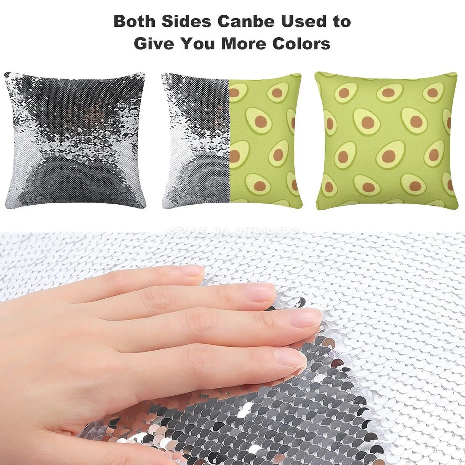 Наволочка с зелеными блестками авокадо домашний декор для кафе меняющая цвет