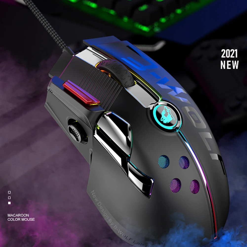 

M2 11 Buttons USB Wired Gaming Mouse 6 Gears 12000 DPI RGB Macro Definition Mice Laptop Computer Ergonomic Mice Silent