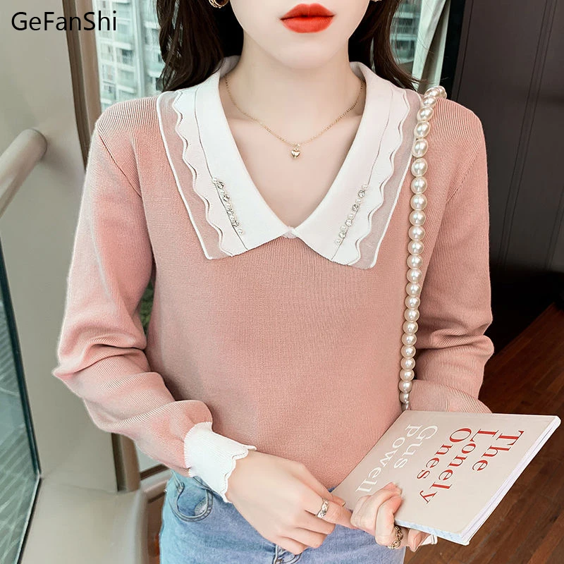 

New Autumn Winter Knitting Sweater Women Casual Vintage Kintting Tops Fashion Elegant Sweet Lady Bastic Slim Pullovers Sweaters