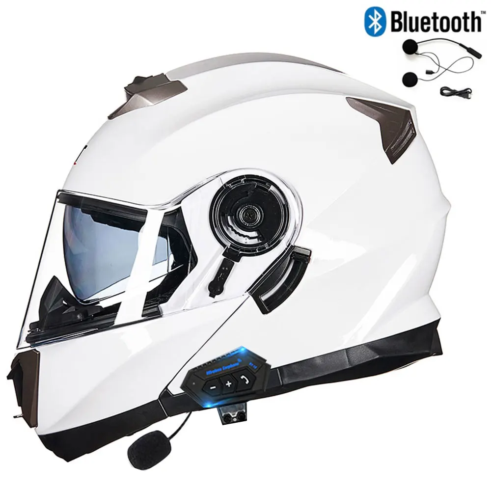 

GXT Flip Up Motorcycle Bluetooth Helmet DOT Approved Dual Lens Motorbiker Motocross Helmet Men Casco Moto Capacete Casque M-2XL
