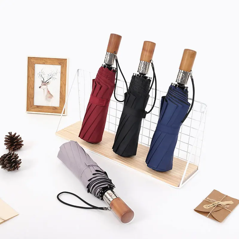 

Fully automatic folding Umbrellas Household Merchandises necessities three fold compact strong Rain Gear free shipping sale 3