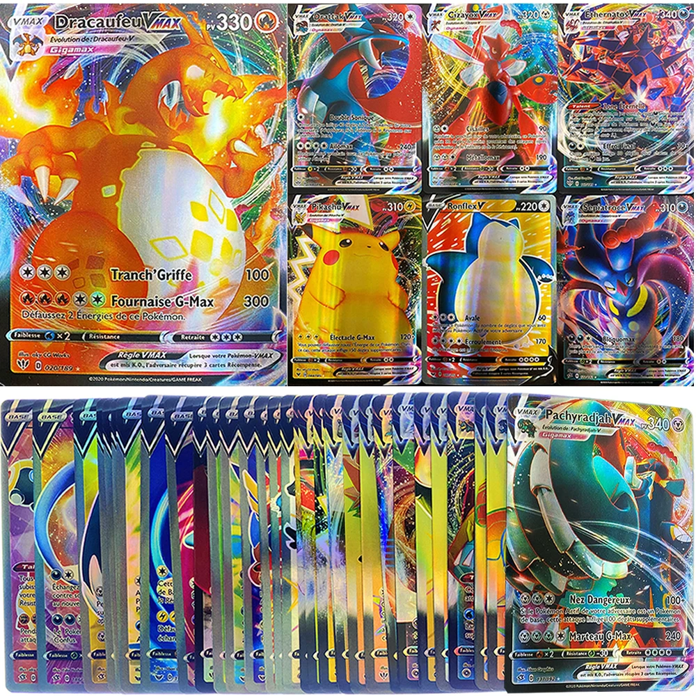 

Карточная коробка Покемон французской версии V VMAX, блестящая карточка покемона франкеза, команда GX MEGA EX, карточная игра, детская игрушка
