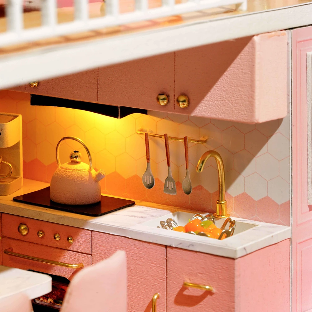 Деревянный кукольный домик ручной работы сделай сам Сборная Мебель головоломка