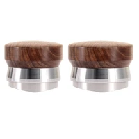 2022 trend 5158 5mm coffee tamper stainless steel coffee powder hammer with walnut handle