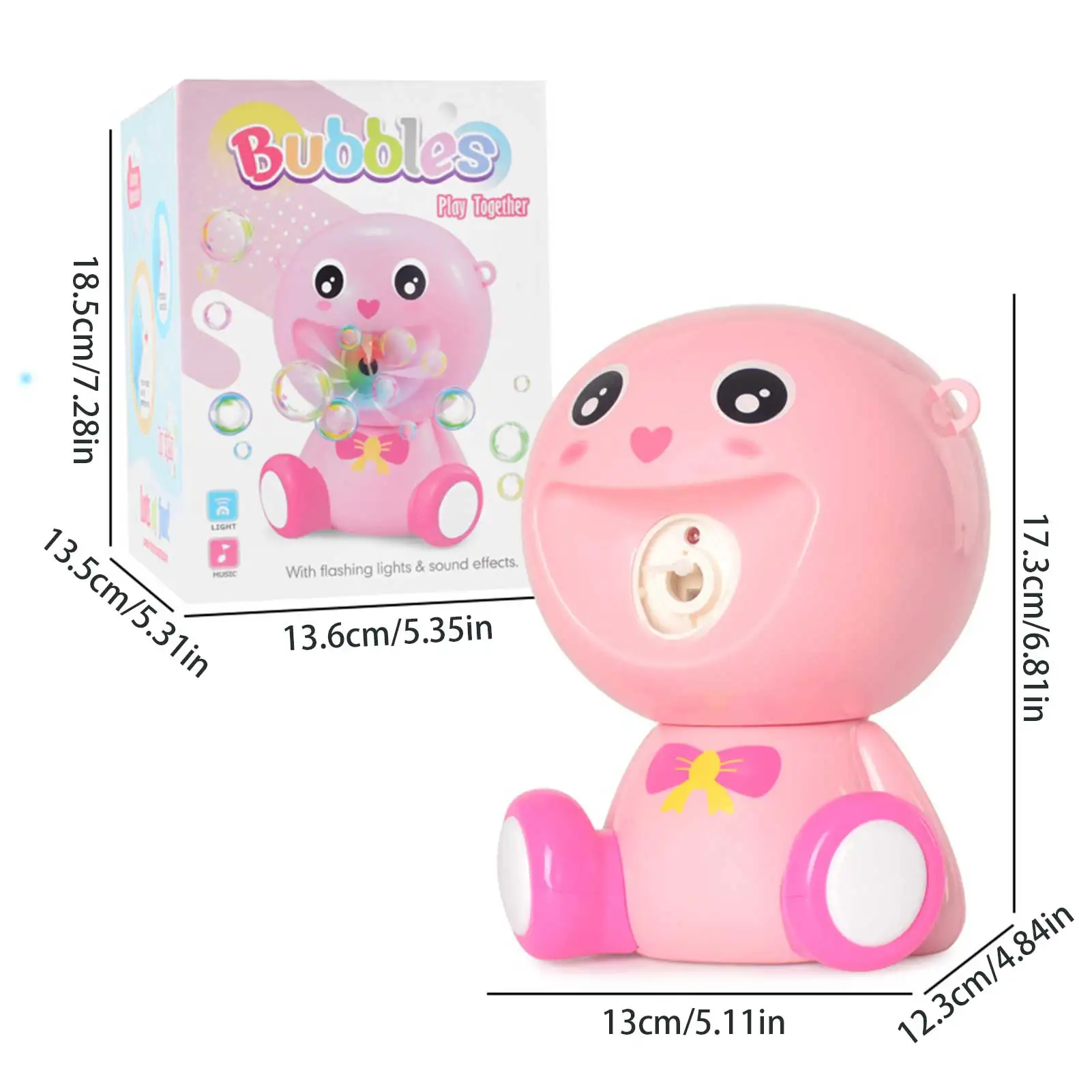 

2021 Toys For Children Cartoon Animals Bubble Machine Light Music Automatic Blowing Bubble Doll Bubble Blower Toy Bath Kid Toys