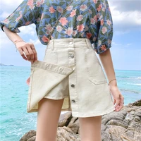 2021 summer new korean version of asian size s 5xl denim shorts women 40kg 100kg loose and thin a line wide leg hot pants skirt