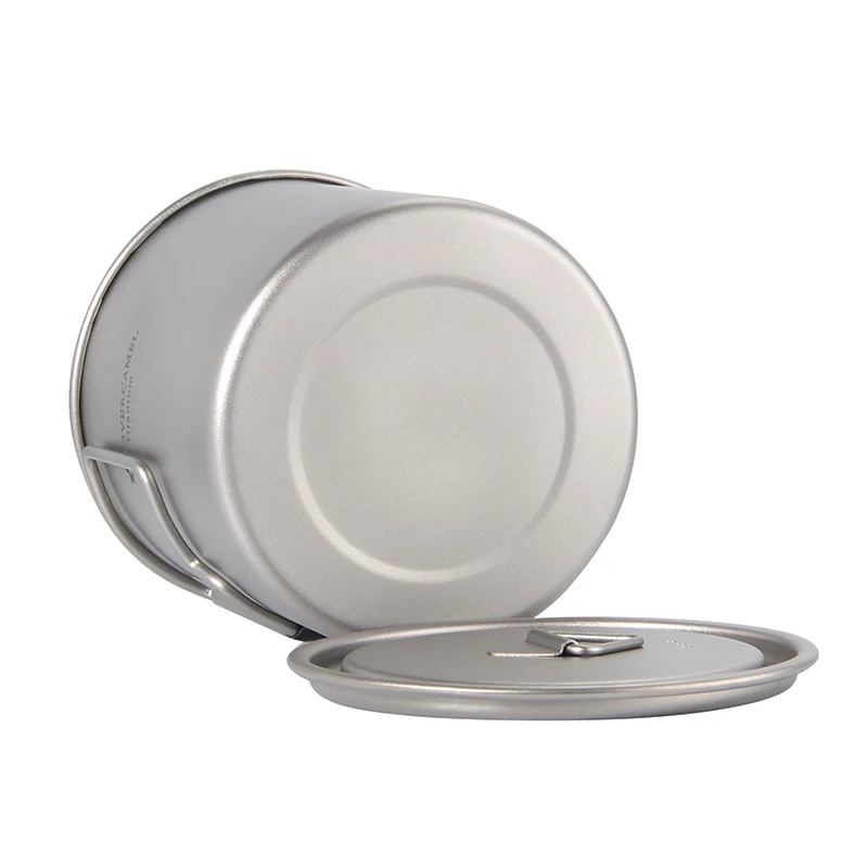 Титановая кружка с складной ручкой для кемпинга портативная посуда пикника 300