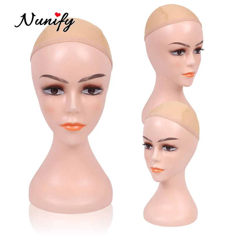 Big Size 22Inch Mannequin Head Display Beige White Wig Head With Non Slip Hairnet Short Wig Display Female Head For Wigs
