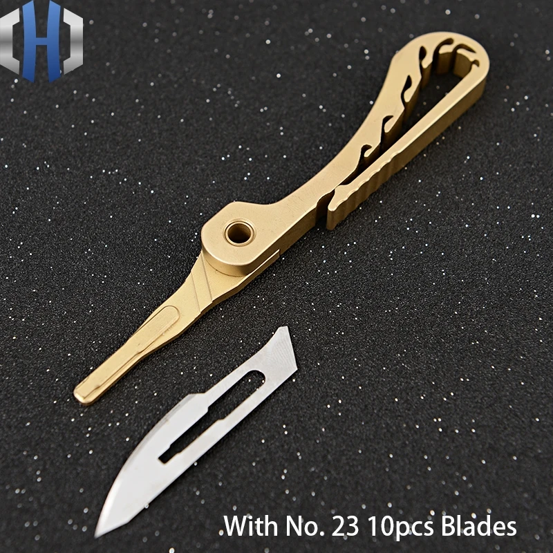 Латунный нож-брелок острый практичный портативный для курьера повседневного