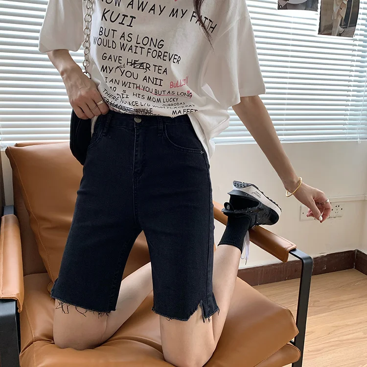 

Женские летние тонкие велосипедные брюки YTX1415, новинка 2021, прямые тонкие шорты с завышенной талией