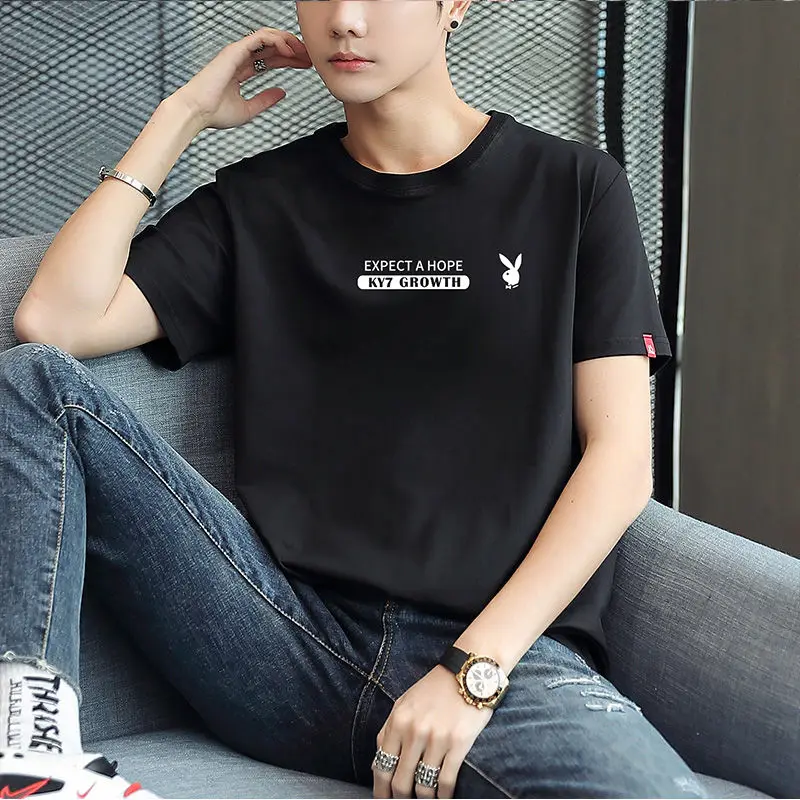 

Playboy short sleeve t-shirt men's 2021 summer new cotton Korean half sleeve T-shirt