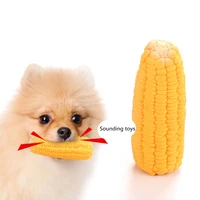 hot sale pet dog puppy latex corn shape squeaky bite resistant interactive play chew toy pets accessories
