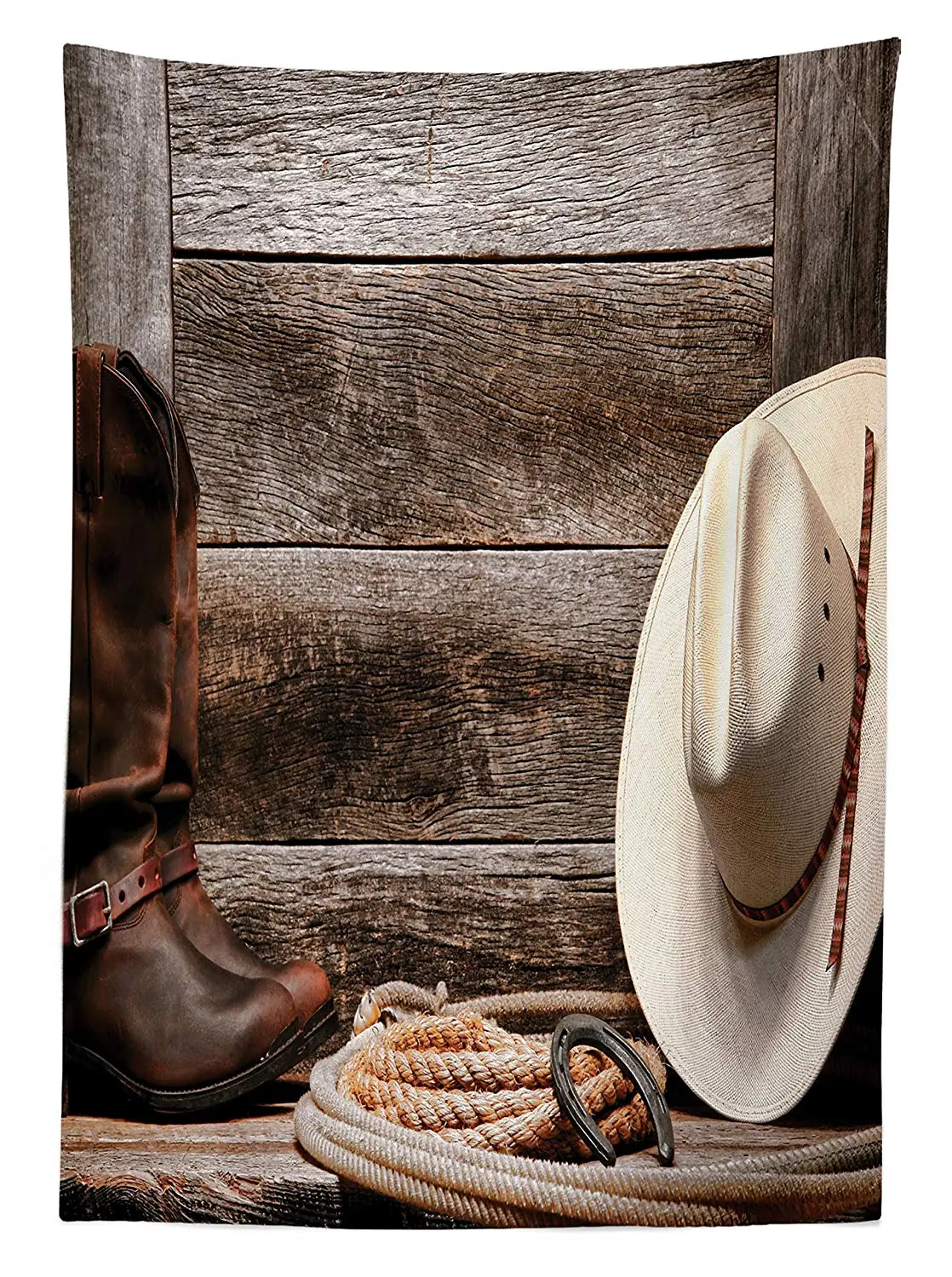 Скатерть в западном стиле Американа Родео Модная белая соломенная шляпа