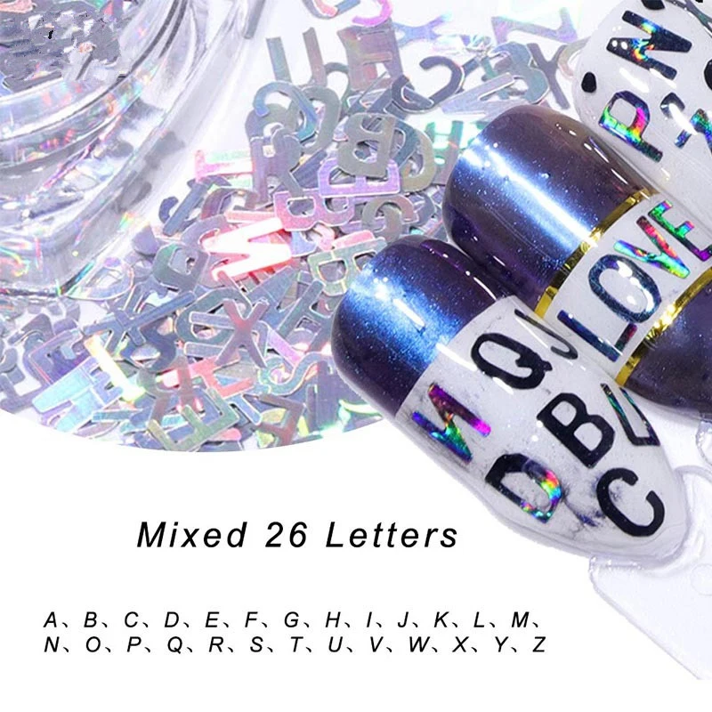 5 комплектов блестки для дизайна ногтей смешанные размеры буквы дизайн флеш