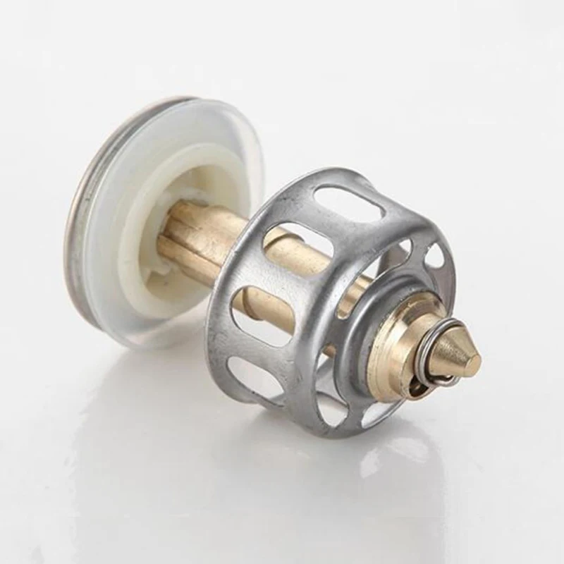 

Universal Wash Basin Copper Bounce Core Filter Drain Filter Sink Drain Stopper Bathtub Plug Trap Hair Catcher Bathroom Accessory
