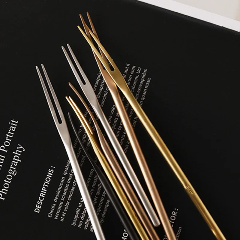 Вилка для фруктов Роскошные Нержавеющая сталь золото Десертные Вилки торта