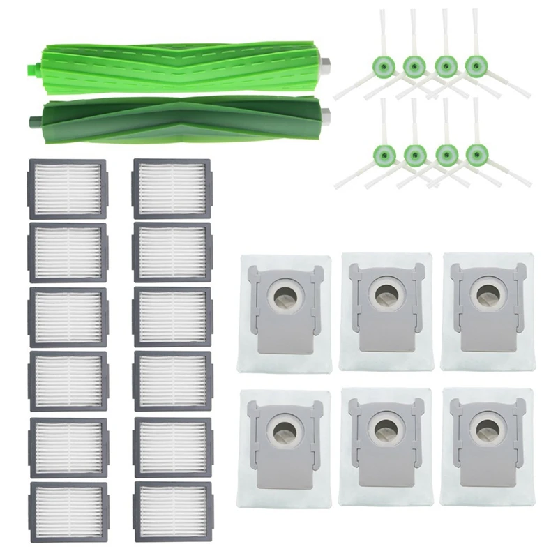 

28 PCS Vacuum Parts Replacement for IRobot Robot Vacuum Cleaner Accessories Kit Main Brush Side Brush Filter Dust Bag