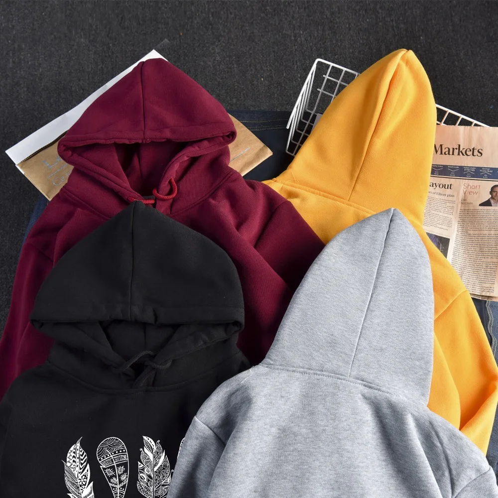 HEFLASHOR/Модная женская толстовка с длинным рукавом и карманом капюшоном Sudadera