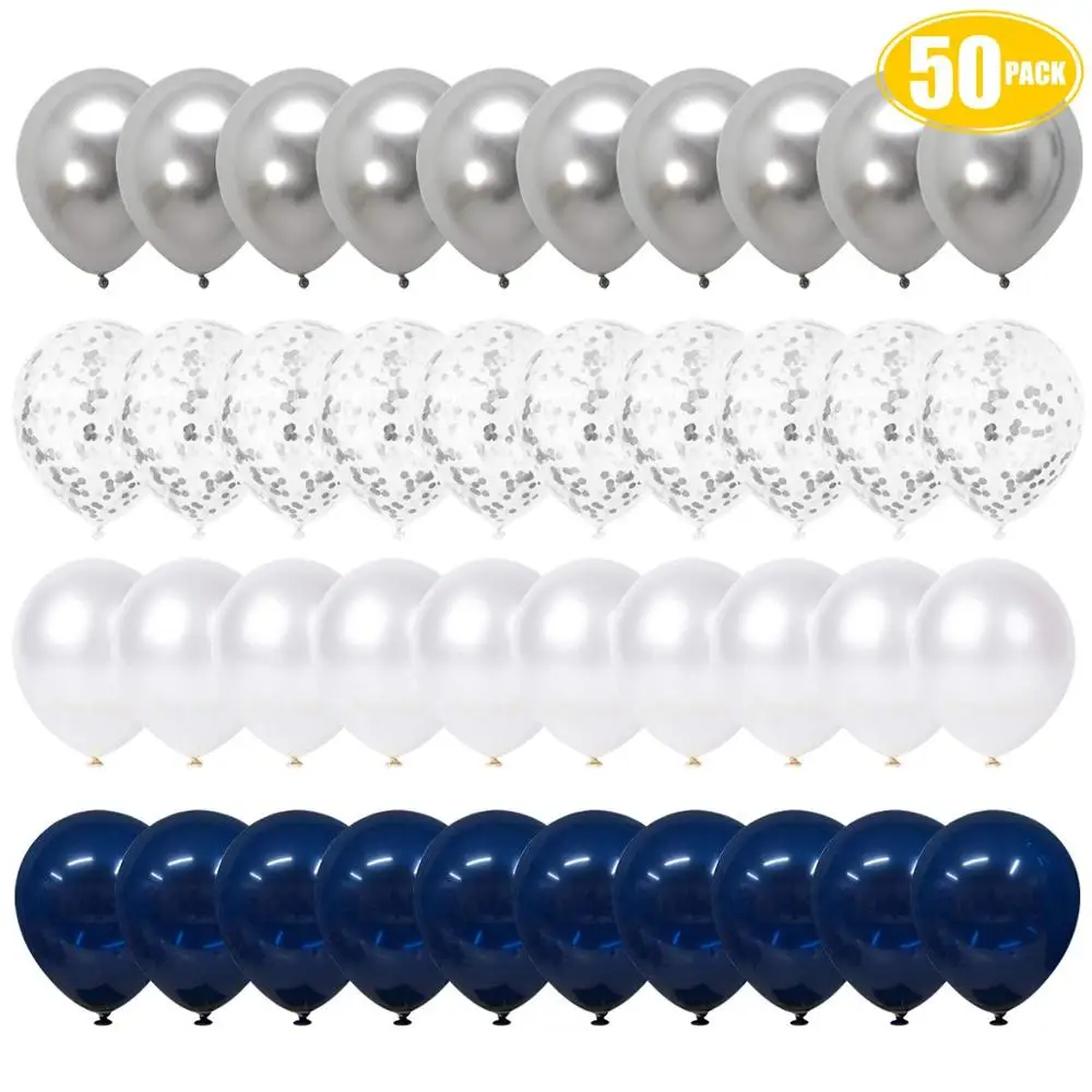 50 шт 12 дюймов металлические золотые белые жемчужные шарики День подарков будущей