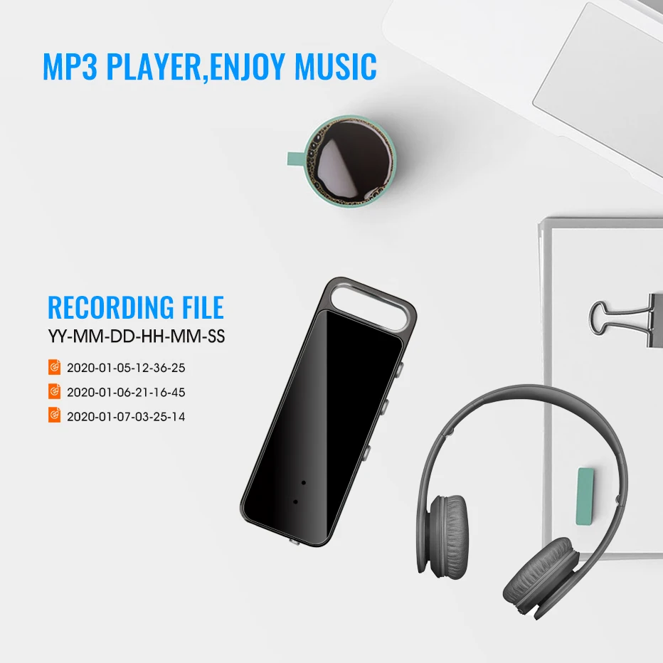 Ультратонкий металлический чехол с мини-USB-ручкой голосовой активацией 8 ГБ 16