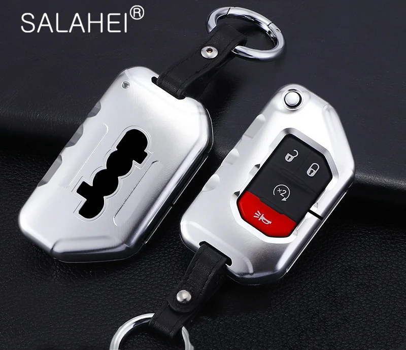 

Aluminium Alloy Car Key Case Cover Protection For Jeep New JL Wrangler Remote Car Key Covers Ring Shell Smart Key Accessories