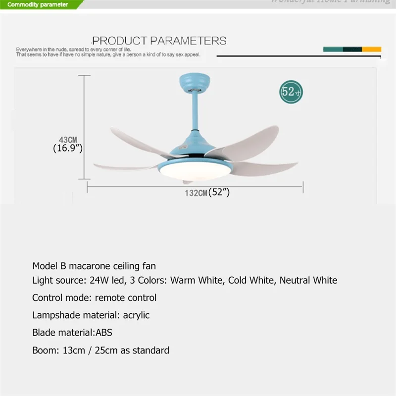 OUFULA светодиодный потолочный светильник с вентилятором 3 цвета пультом
