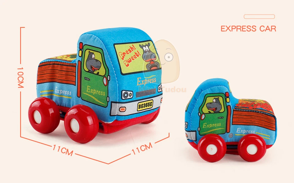 Baby Cloth Pull Back Car Hanging Toys For Baby Rattles Random Newborn Learn Walk Kids Handbell Gift Boy Toy Vehicles