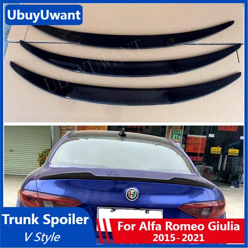 

Задний спойлер UBUYUWANT в стиле V для Alfa Romeo Giulia Sedan четырехфольте Верде 2015- UP спойлер для багажника из углеродного волокна
