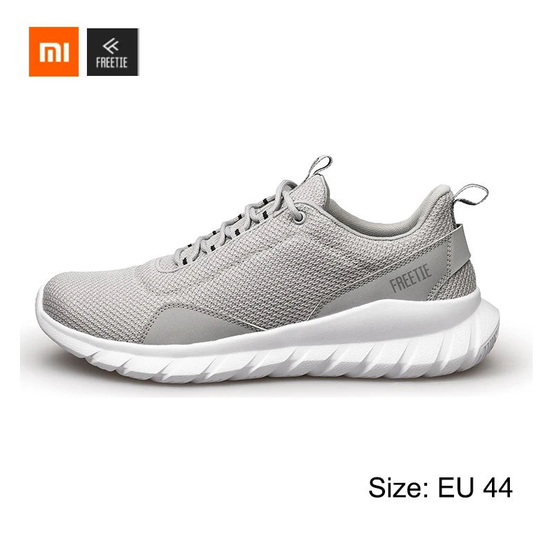 Gray 44 Xiaomi FREETIE 39-44 размера плюс MIJIA мужская спортивная обувь, светильник, Дышащие Трикотажные кроссовки для бега в городе, спортивная обувь для улицы - Цвет: Gray 44