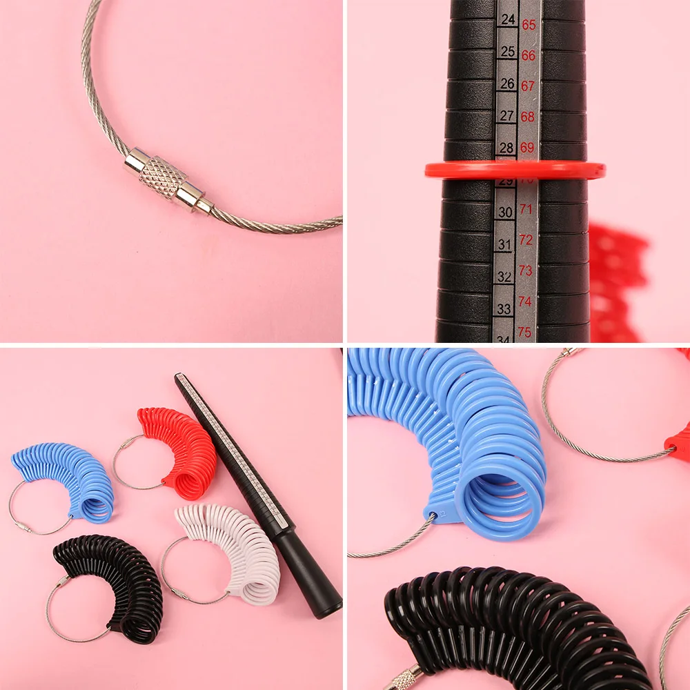 

1PC 2021 Plastic Measuring Standard Ring Sizer Elastic Ruler Gauge Jewelry Tools for DIY Charms Fashion
